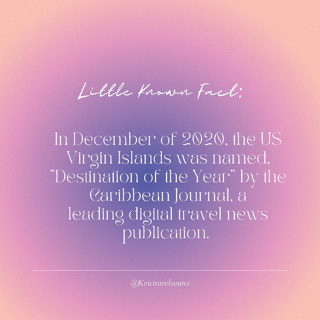 KTravelsource's tweet image. #LittleKnownFactUSVI In December of 2020, the #US Virgin Islands was awarded “Destination of the Year” by the Caribbean Journal, a leading digital travel news publication. ow.ly/4rH550HGWhX #USVI #Caribbeanjournal #Caribbean #Tourism #USVI  #travel #news #publication