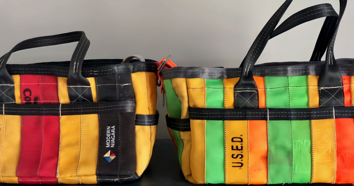 ModernNiagara's tweet photo. As part of our commitment to build for the life of communities, we recognize that sustainability is an ongoing journey that requires collaborative action. As such, we’ve partnered up with U.S.E.D. to transform our old safety harnesses into tool bags. 
#WeBuildForLife https://t.co/JX6w0AJox5