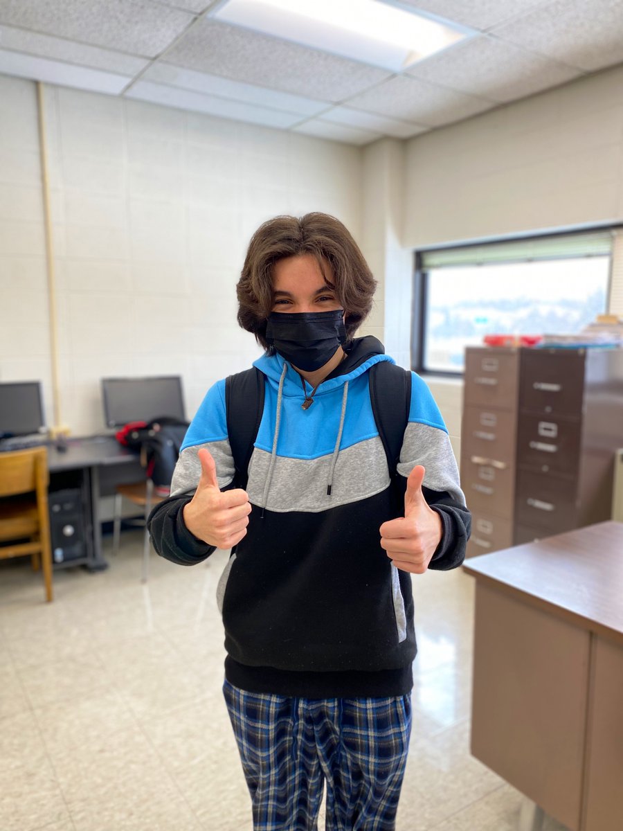 RichardMolony's tweet photo. This week at Shepard was our school spirit week. Today is “dress as your future self” day and fellow alumni Andrew Sima came in with a hoodie and some pajama pants as he will be his own boss. #schoolspirit https://t.co/ZP7tJudAPZ