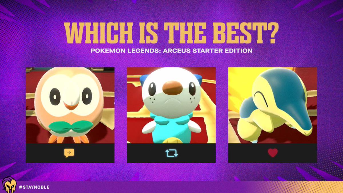 Let's end the debate! Who is the best starter in #PokemonLegendsArceus?