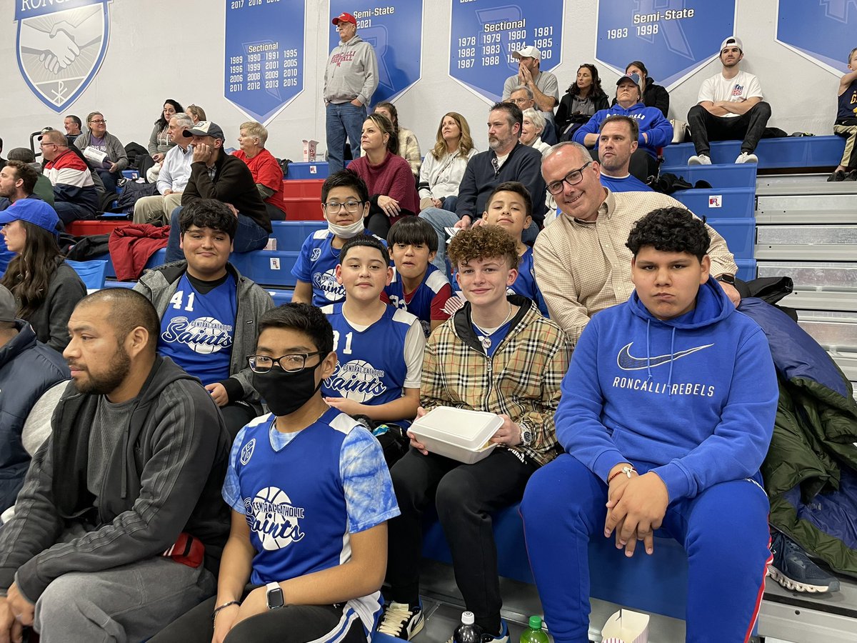 CCS basketball Saints having a ball at CYO night! <a href="/RHS_Athletics/">Roncalli Athletics</a>