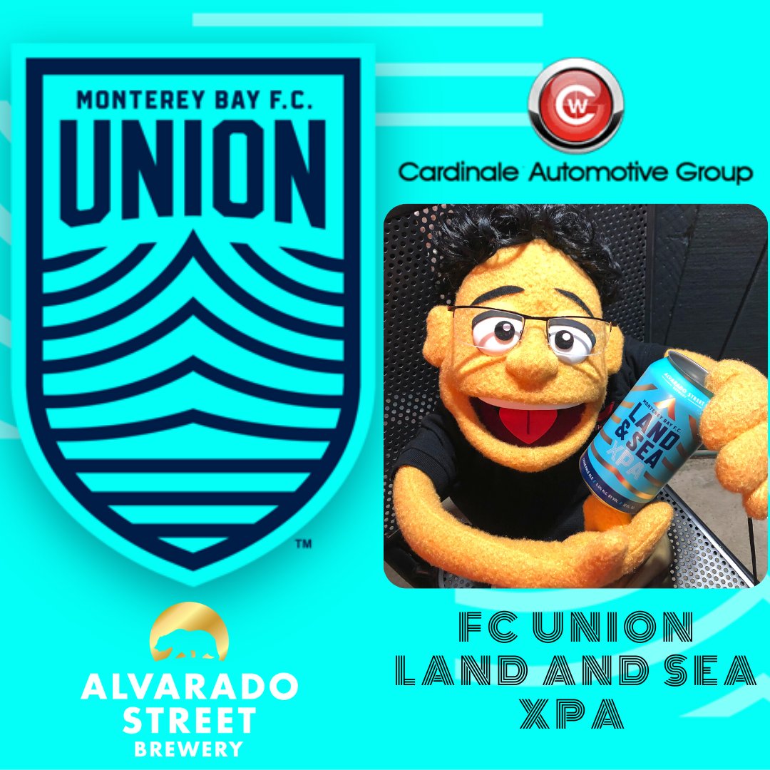 CardinaleVolksW's tweet photo. We attended the Monterey FC Union Land and Sea watch party last night. We are so excited about Cardinale Stadium and really enjoyed the pre-release of Alvarado Street Brewery's new FC Union Land and Sea XPA!! (Available March 2022!) https://t.co/MvCivPvwHN