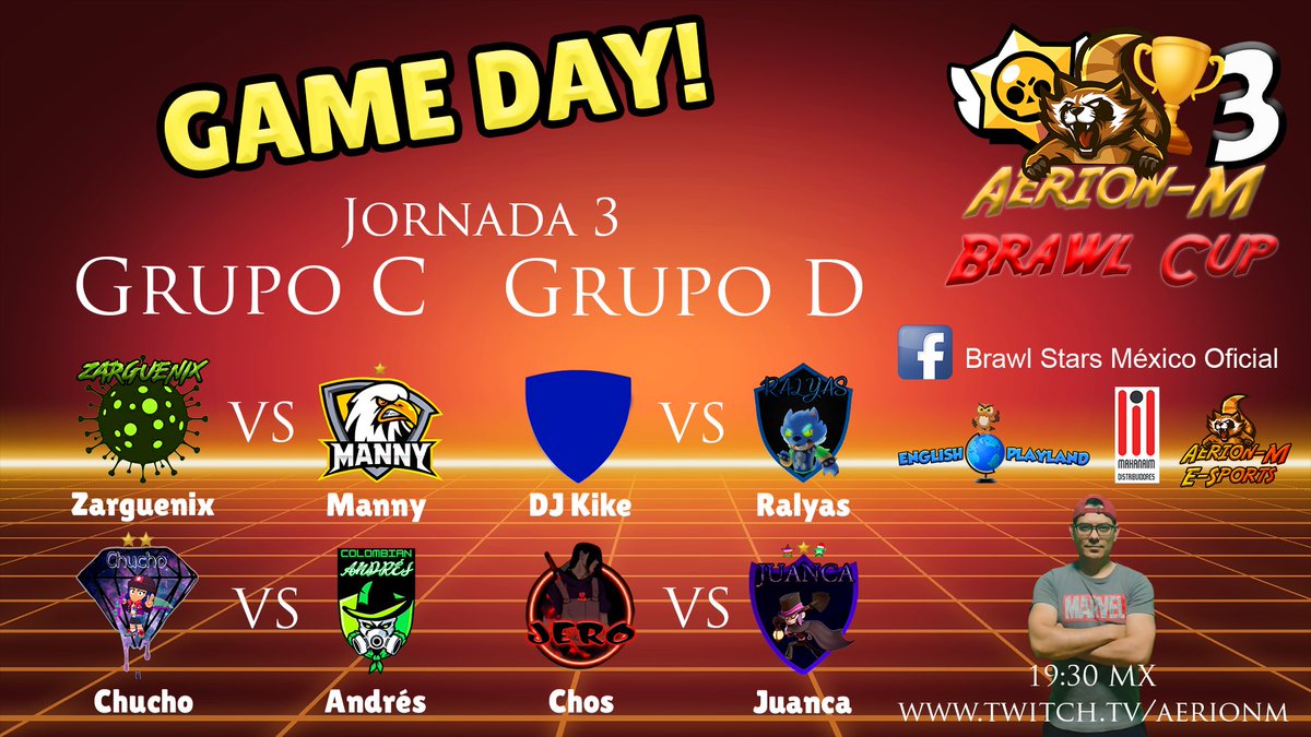 Aerion-M Brawl Cup 3 - Game Day

Jornada 3 - Grupos C y D

twitch.tv/aerionm #brawlstars 

English Playland - Manaheim Distribuidores - Aerion-M E-Sports - Brawl Stars México Oficial presentan