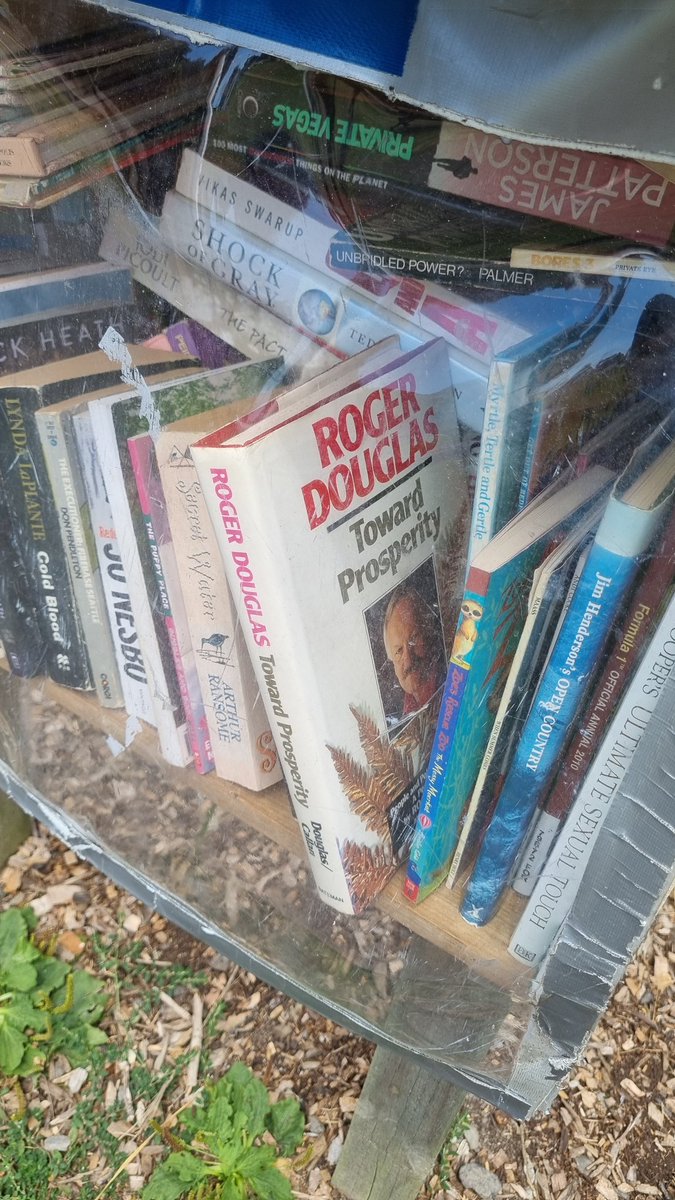 Some quality books in the local little free library today. Should I borrow the Roger Douglas or the Geoffrey Palmer? #nzpol