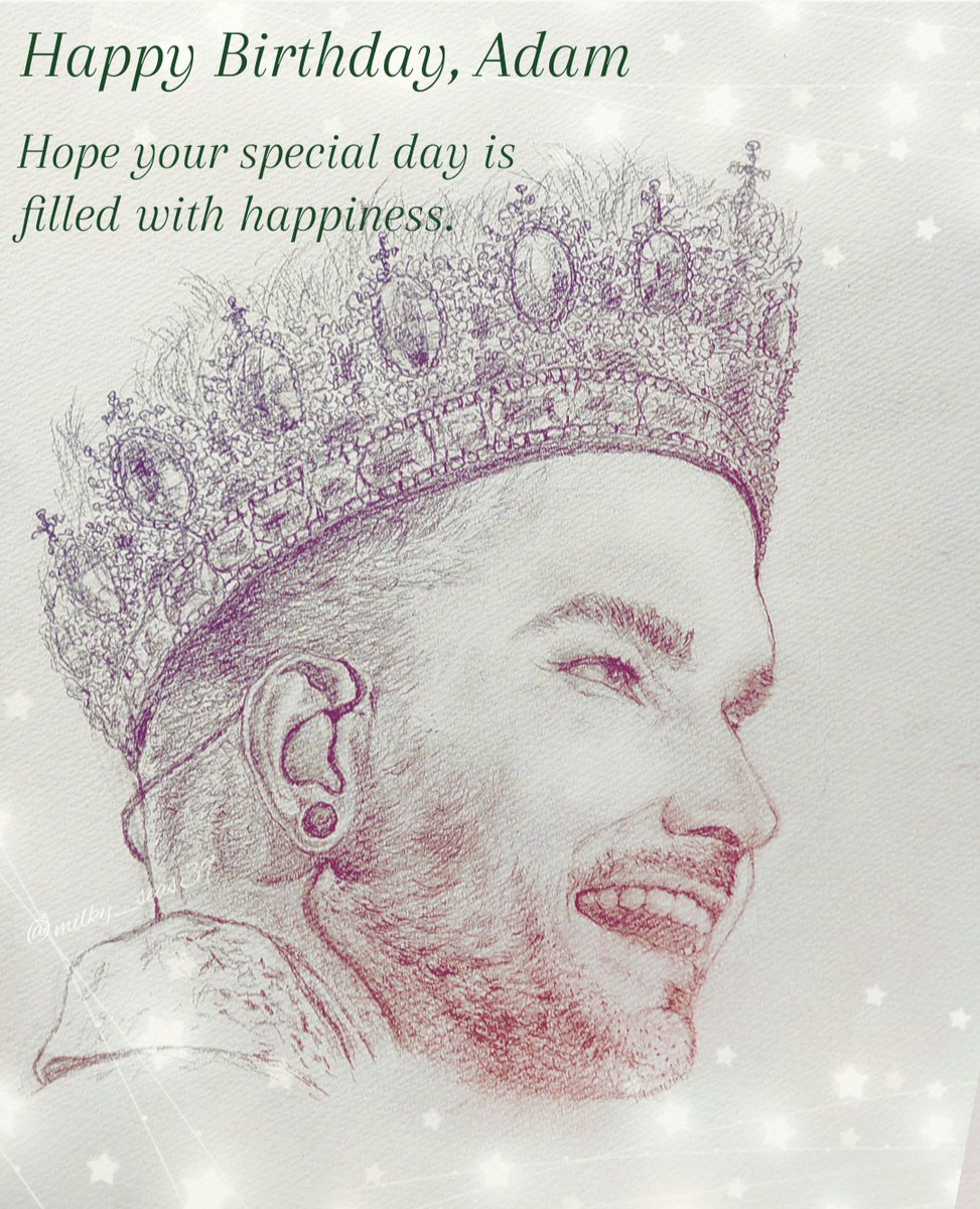 I drew Adam 
for his BIRTHDAY💝🎂🥂🕯
Credit to owner
<a href="/adamlambert/">ADAM LAMBERT</a> #adamlambert