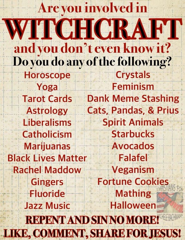 RickWrightNow's tweet photo. OMG! I'm into marijuanas and fluoride! I'm a witch folks, don't burn me! https://t.co/mpmTQfxsrY