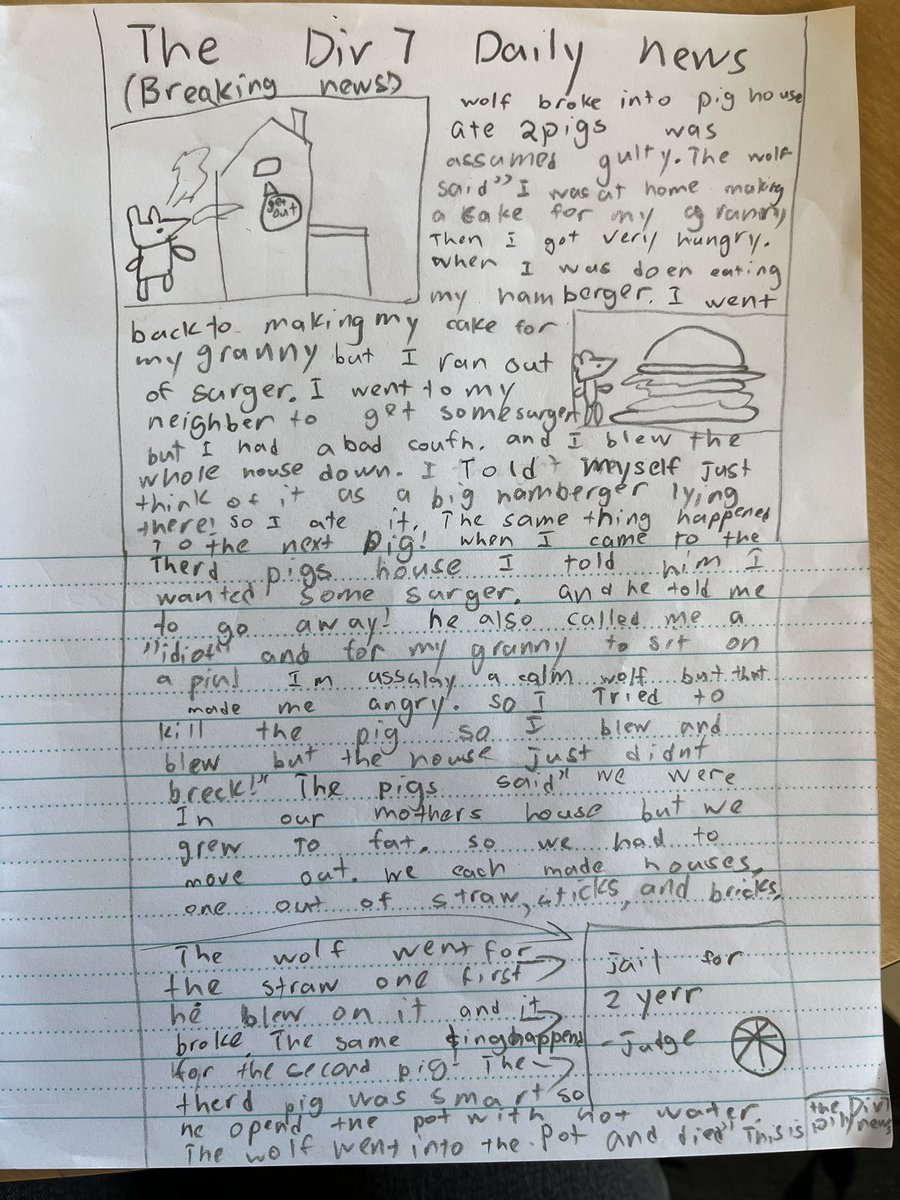MsSpicerteaches's tweet photo. It was an exciting week in division 8! The trial of the 3 little pigs versus the wolf took place and ended up becoming a multiple day affair. We also  continued to learn about multiple intelligences and created our class brain 🧠 💫 https://t.co/dAcUXod9VD