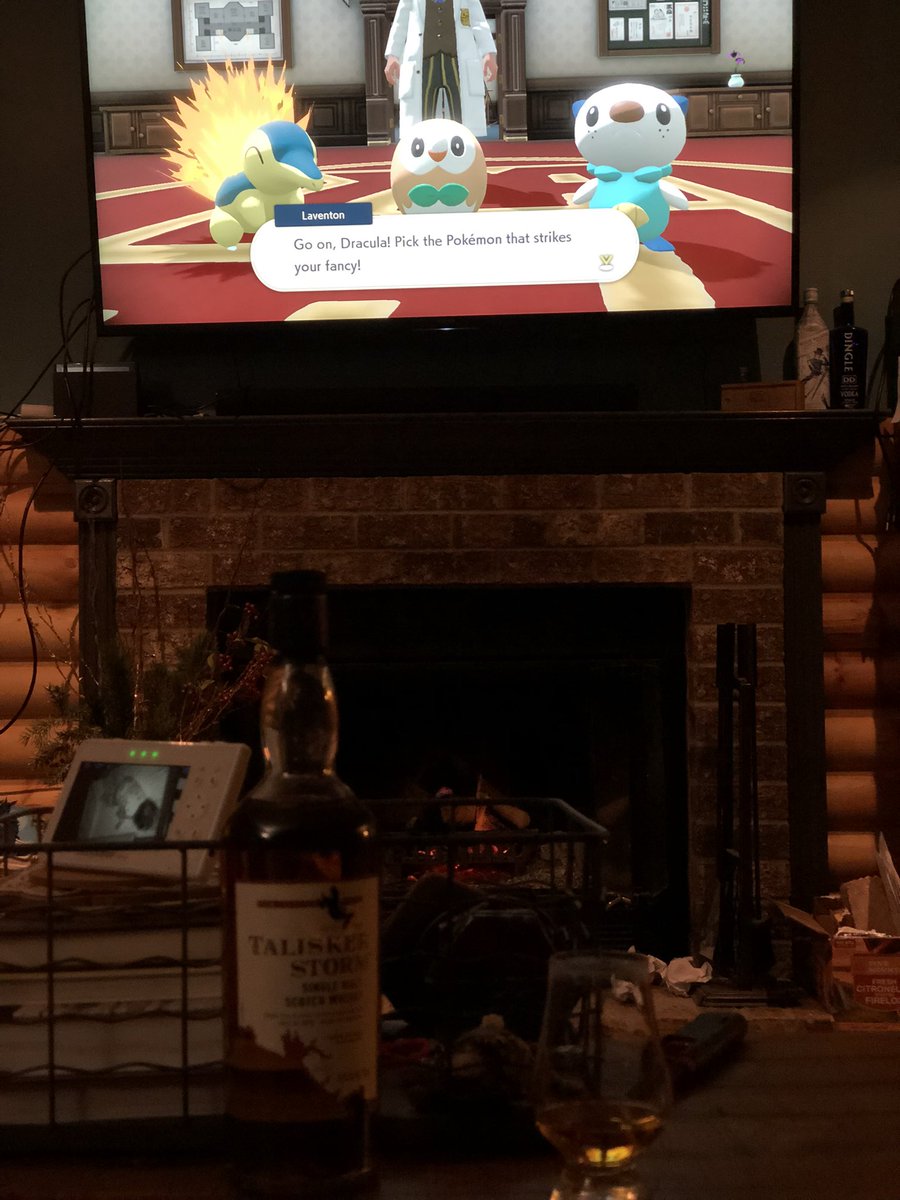MrGaeb's tweet photo. Young one asleep. Whisky. Fire. Pokémon. #Dracula https://t.co/L54ijm1sWt