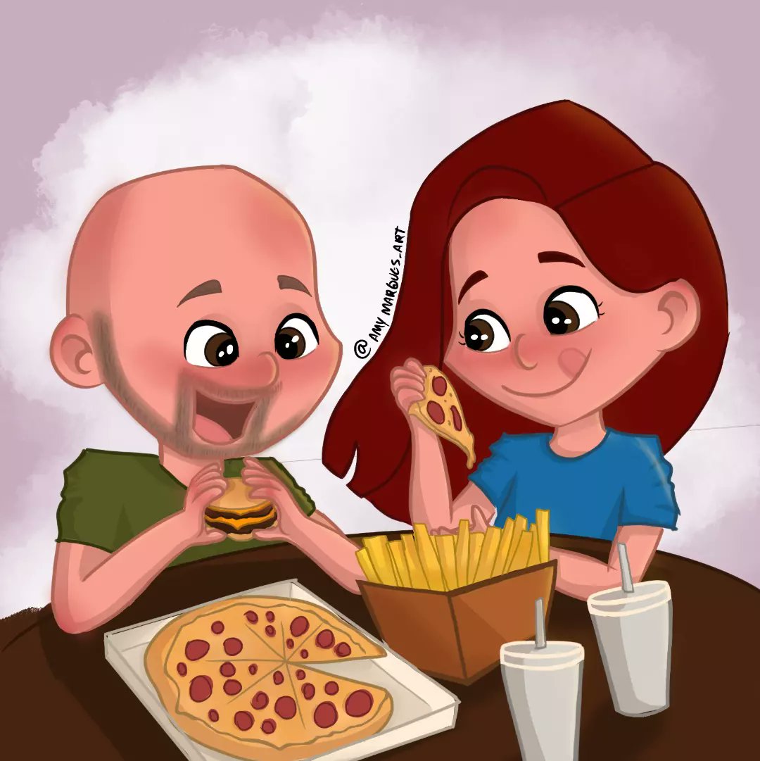 amymarques_art's tweet photo. Hi, guys
 I'm starting a couple illustration series about "Things I love to do with you". 
And I decided to start with this one, food
I'm taking the opportunity to announce that I still have 5 vacancies for COUPLE illustration for Valentine's Day.
#commissionsopen #ValentinesDay https://t.co/DHsLYHlZsN