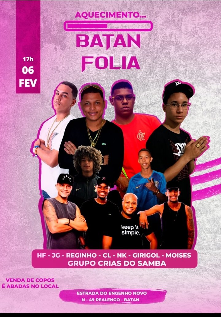 FoliaBatan's tweet photo. Então  e isso tropinha dia 6 vai rola o aquecimento do #Batan #Folia brota e convoca..  explodiu!! 🎊🎉💃🙅‍♂️ https://t.co/vCB9nGNFq0
