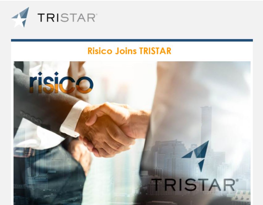 TRISTARgrp's tweet photo. In our continuing effort to expand TRISTAR’s ability to offer claims administration and other related services on a national level, we would like to welcome Risico to the TRISTAR family. Read more: https://t.co/y0SDGPDc0y https://t.co/P6BlzJ7XLe