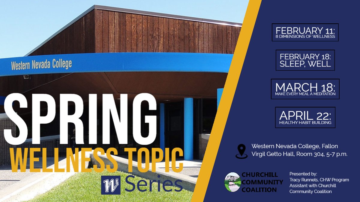 In collaboration with Churchill Community Coalition, WNC is pleased to offer the spring wellness topic series, no registration required, all walk-ins are welcome. Please see below for dates and information.