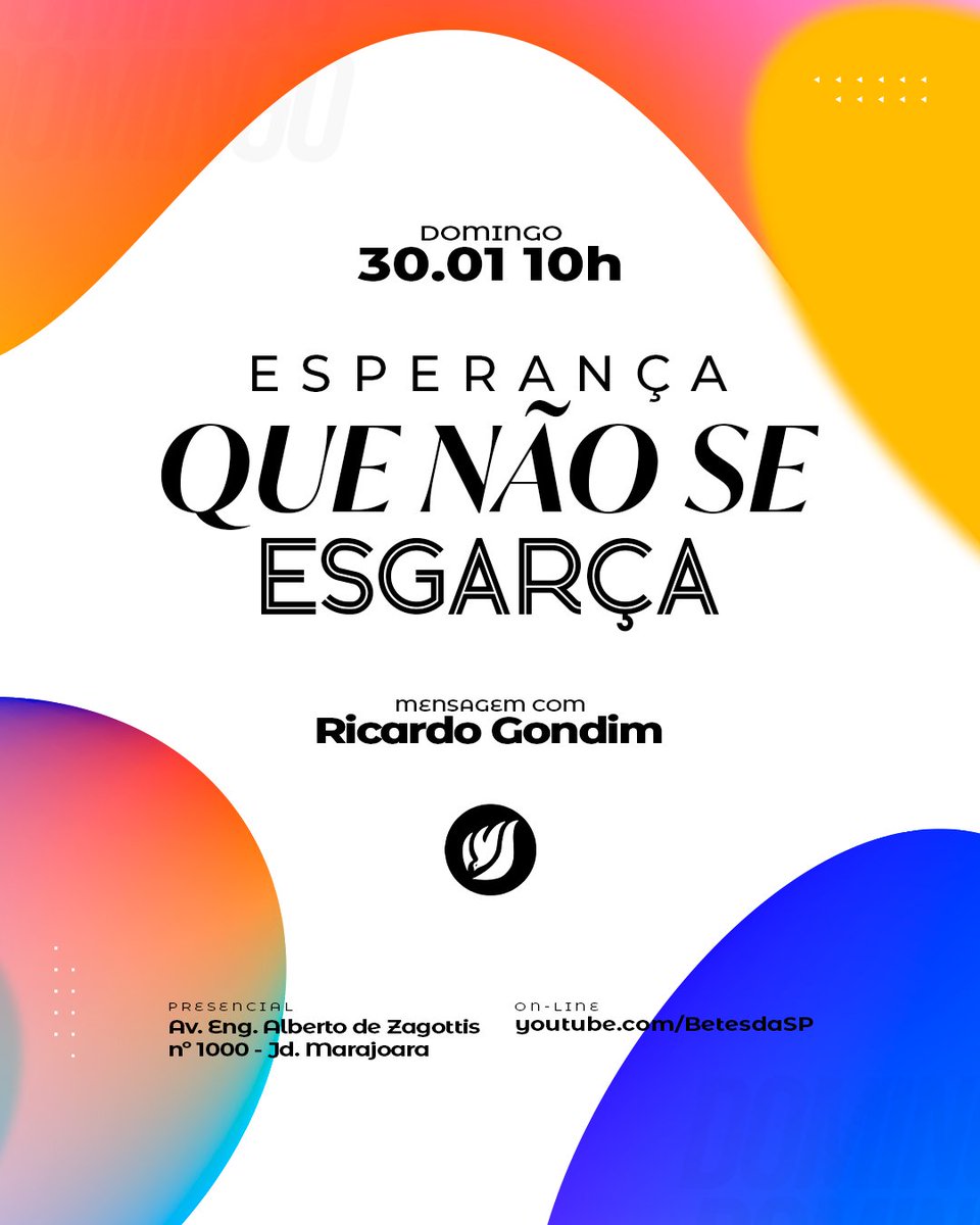 Domingo, 30 de janeiro às 10h, teremos uma manhã de celebração - presencial e online. Aguardamos por você!