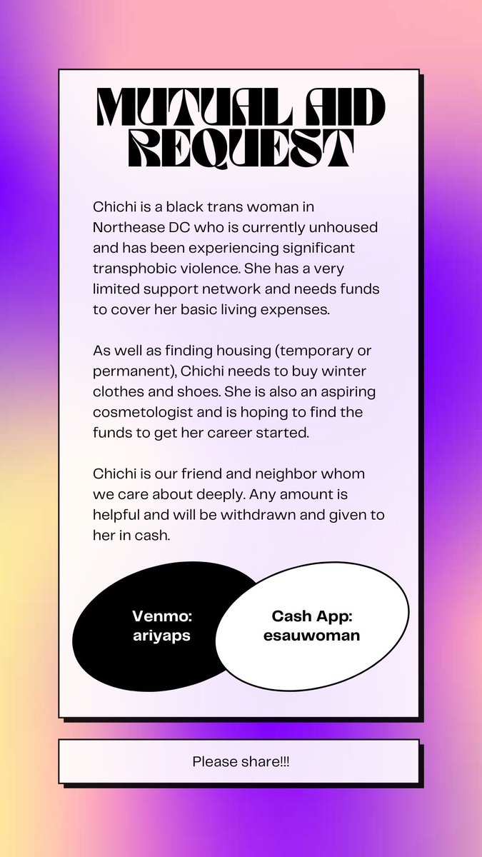sarahwaters420's tweet photo. Hey all!!! My housemates and I are fundraising for our friend Chichi!! Please share this around &amp; donate if u can (: https://t.co/Az1JVvMEDQ