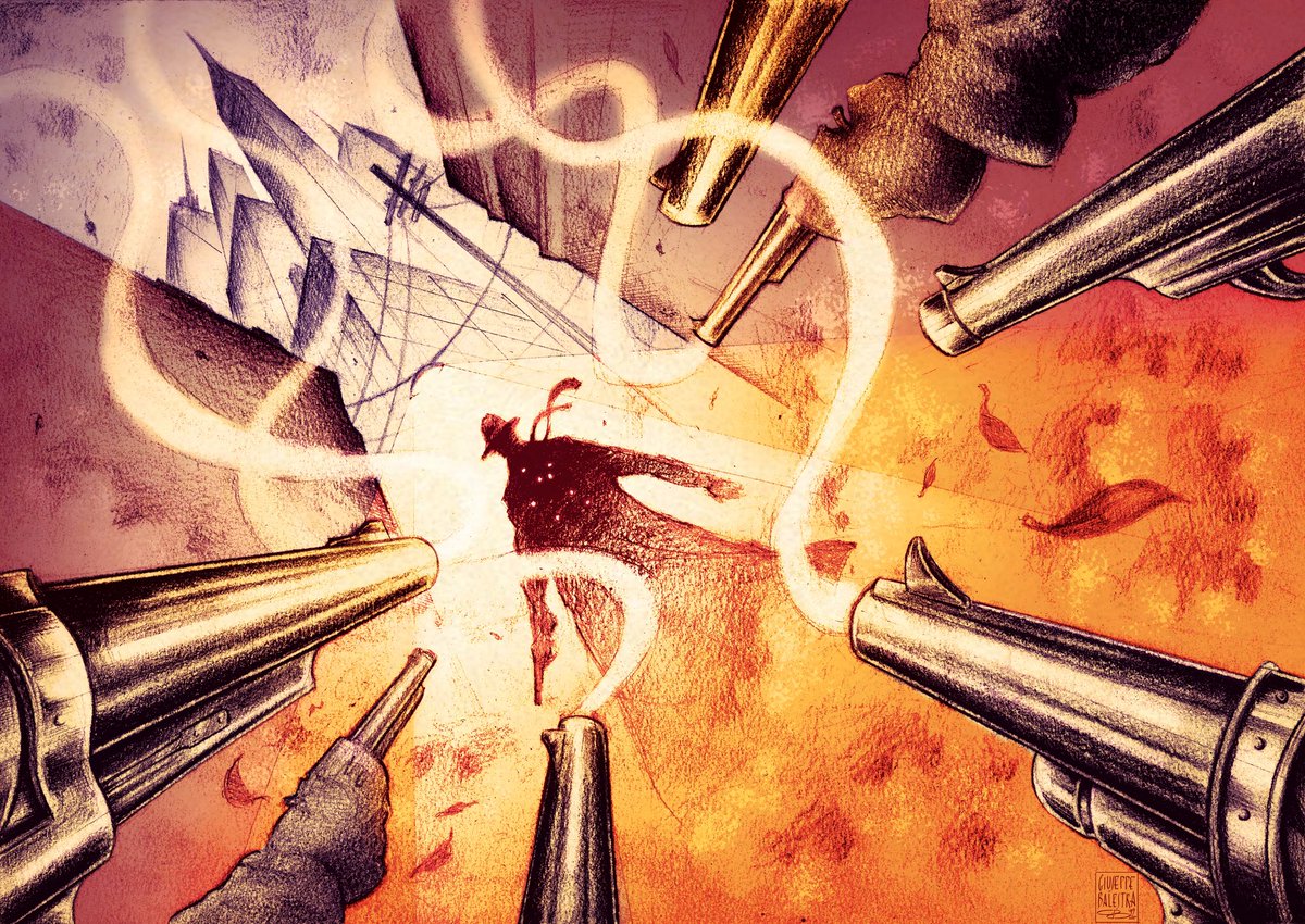 ARTbyGB's tweet photo. #Gang I need a proper title for this one. 🔫
Pencil on paper + digital color, 2022. https://t.co/tJiioJrYDC