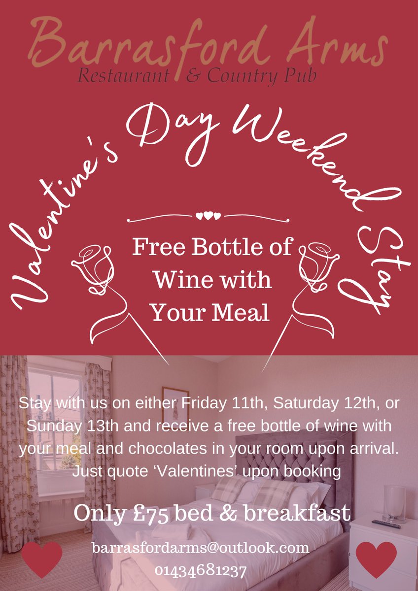 Looking for a getaway this valentines? Stay with us over the valentines weekend and get some fantastic offers #ValentinesDay #valentines2022 #getaway #staycation #Northumberland <a href="/VisitNland/">Visit Northumberland</a> <a href="/GoodFoodGuideUK/">The Good Food Guide</a> <a href="/AAHospitality/">AA Hospitality</a> <a href="/VisitHexham/">VisitHexham</a>