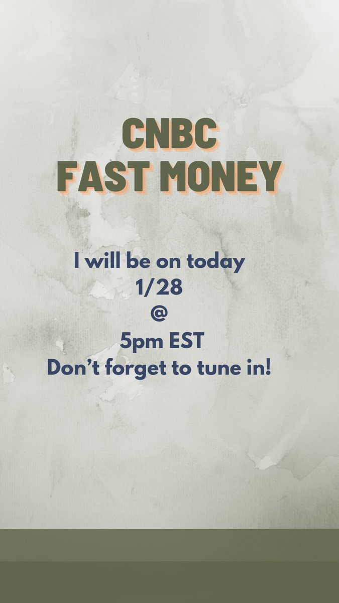 Catch me on @CNBCFastMoney at 5pm EST!