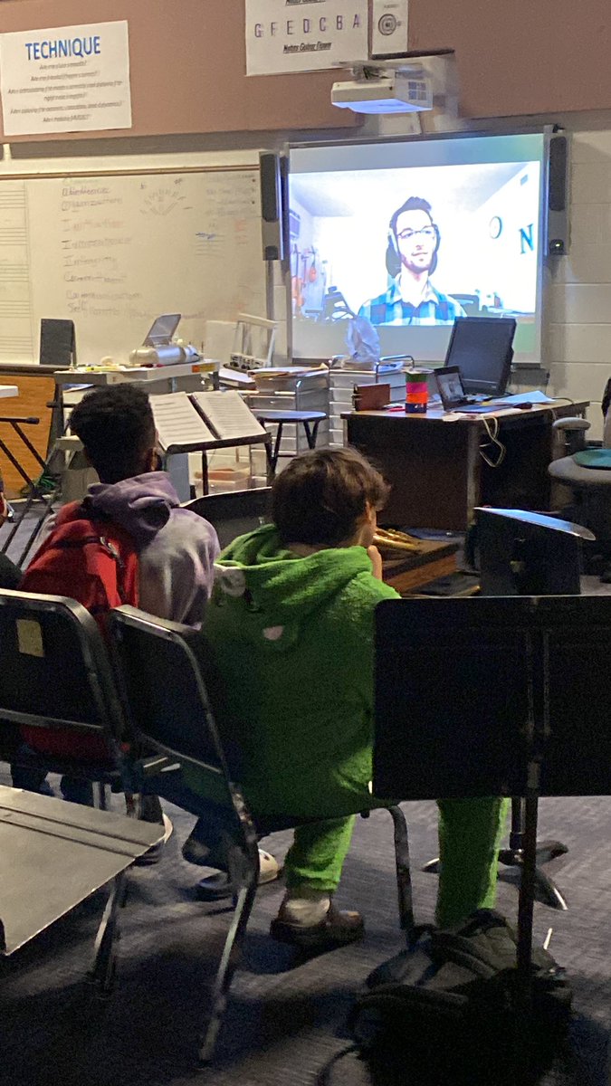 jyoung014's tweet photo. @Scott_T_MDJH teaching students about modern day film scoring using @ZachHeyde as the perfect example of what’s possible with music. They can’t all be band directors but hopefully some will discover a passion for composition. https://t.co/O79yU127VJ
