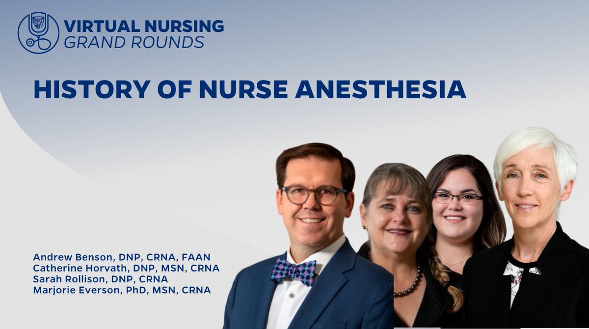 Happy #CRNAweek! In case you missed it, check out the virtual nursing grand rounds, 'The History of Nurse Anesthesia' youtu.be/IpCWVO_B6Uc