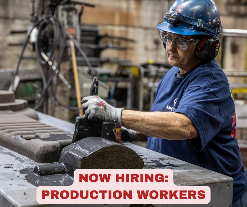 AMERICAN has immediate openings and the opportunity to earn starting pay up to $21.75/hr based on experience &amp; training. We also offer shift differential &amp; perfect attendance incentives (if eligible). No experience is required. Visit americancastings.com to apply.