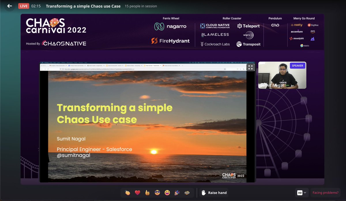 ChaosNative (@chaosnative) on Twitter photo Watch <a href="/sumitnagal/">sumit nagal</a> from <a href="/salesforce/">Salesforce</a> talk on 'Transforming a simple Chaos use Case' on Airmeet!✨
Or stream the talk on Youtube: youtu.be/xPYDac4DiKE Watch <a href="/sumitnagal/">sumit nagal</a> from <a href="/salesforce/">Salesforce</a> talk on 'Transforming a simple Chaos use Case' on Airmeet!✨
Or stream the talk on Youtube: youtu.be/xPYDac4DiKE