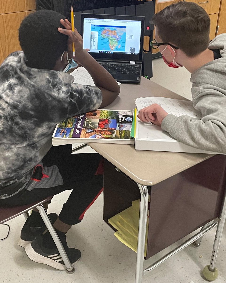 AMSHouse6D's tweet photo. Our researchers are working hard learning about African geography and resources to develop their own transcontinental railroad #LearnWithAhern @AhernMiddle https://t.co/MESipwB57k