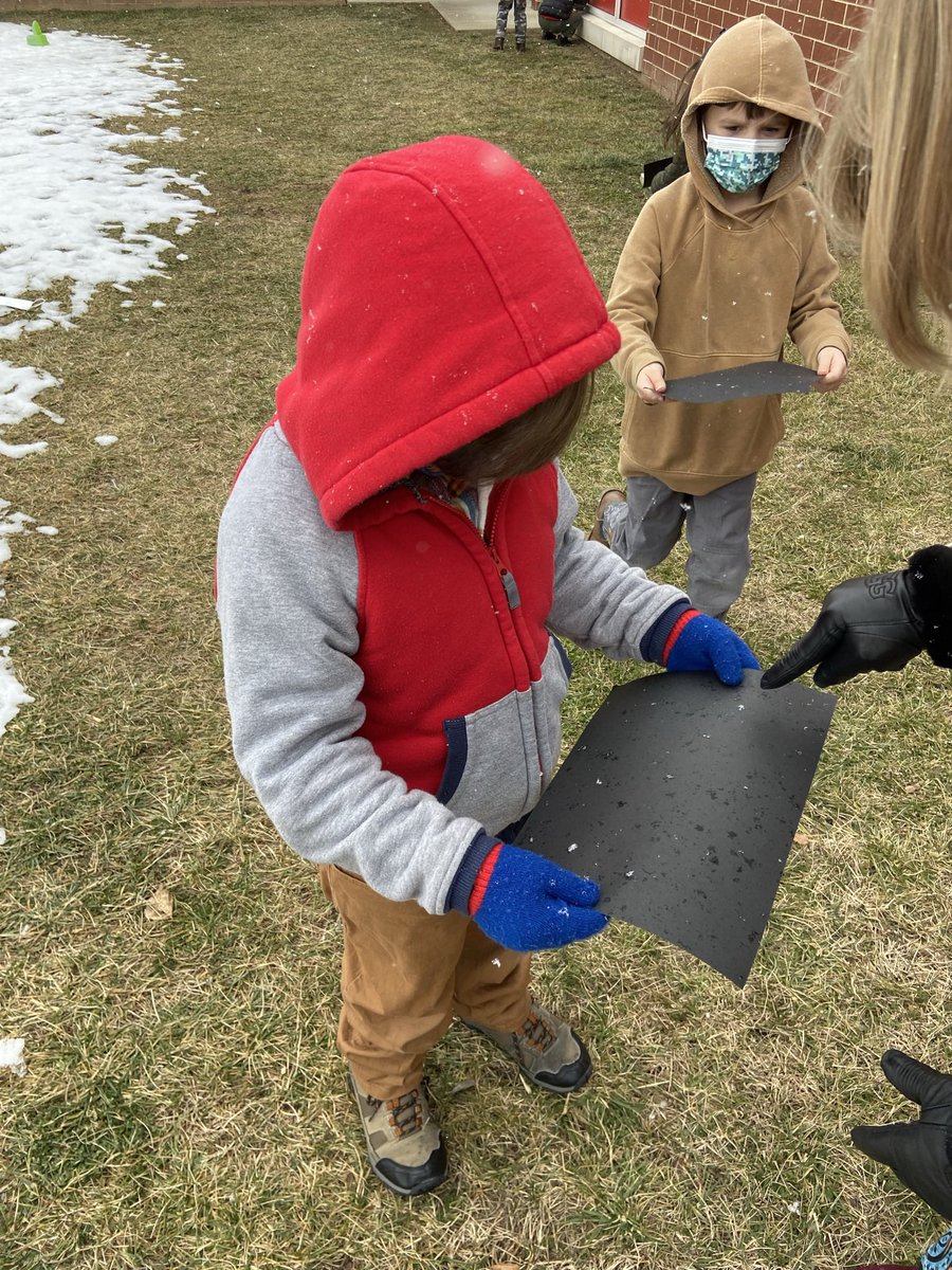 msflanary's tweet photo. What do you do when the snow begins to fall before dismissal? Go out and catch the snowflakes! Then we HAD to catch some on our tongues, of course! https://t.co/2TnT0rU8hm