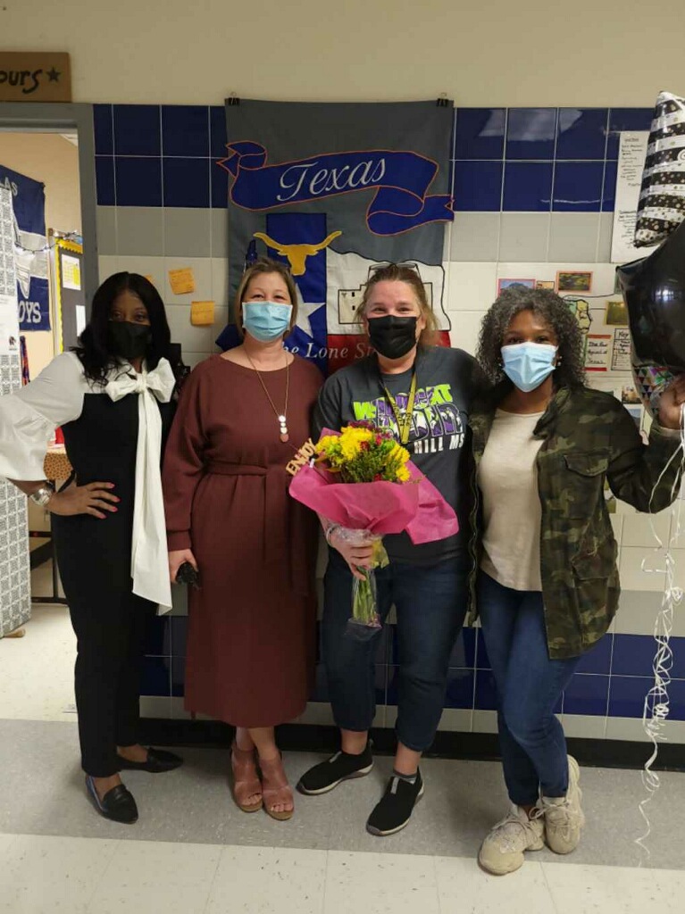 Congratulations to Melissa Gee, 7th Grade Texas History teacher at FHMS - she won Teacher of the Year! Melissa's Why! I am a 7th generation Texan and I love sharing my passion for our great state with my students. #celebrateKISD <a href="/KellerISD/">Keller Schools</a> #fossilhillnation