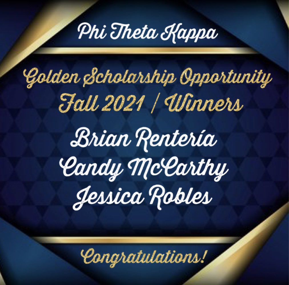 sdcityptk's tweet photo. Fall 2021 Phi Theta Kappa Beta Iota Kappa ☺️ Congratulations to the Fall 2021 winners of the Phi Theta Kappa Golden Scholarship Opportunity #iamptk #ptk #phithetakappa #sdcityptk #betaiotakappa #sdcc #sdccd #citycollege #sdcitycollege https://t.co/ubp08WfSOW