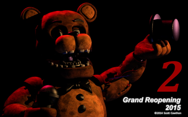 Flaxen420's tweet photo. A new teaser on Scott Games! It appears to be Freddy, but he looks a bit different his freckles are gone, he has buttons and appears to be broken? This could mean FNaF 2 is a sequel with the Broken FNaF 1 characters! https://t.co/rq4l7c4UUA