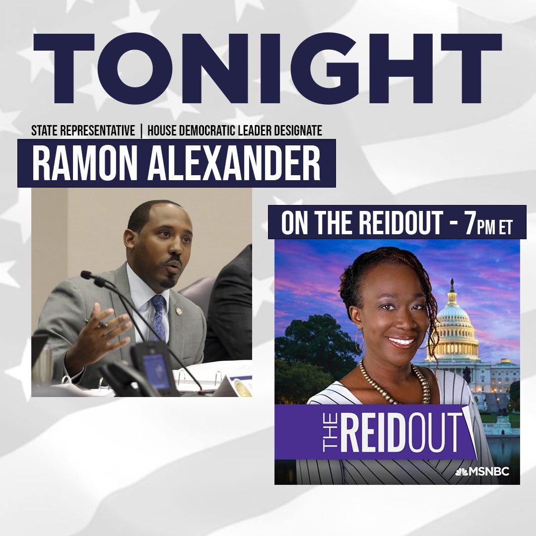 Looking forward to joining @JoyAnnReid on <a href="/thereidout/">The ReidOut</a> at 7pm tonight. 🙏🏾🙏🏾🙏🏾