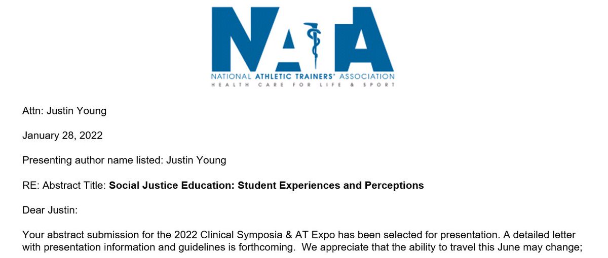 Excited to share this work from myself, @thatladylyss, <a href="/jessedlernye/">Jess Edler Nye</a>, @JamieMansellPhD, and <a href="/isuathltraining/">Indiana State DAT</a> at NATA this year!