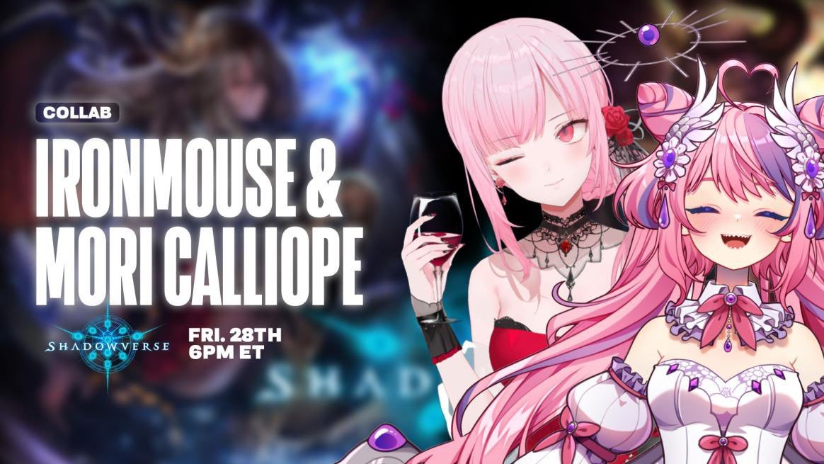ironmouse's tweet photo. Today is the day! @moricalliope and I believing in the heart of the cards! We are playing Shadowverse today! Lets see if I can compete with a real pro! Join us at 6:00 PM EST!

https://t.co/G9Qnft6mMl

@shadowversegame #ad #shadowverse https://t.co/oHITwhhGoG