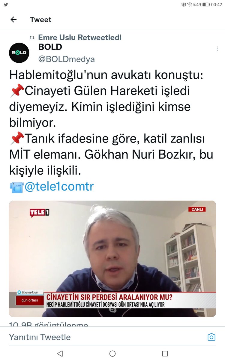 fedaittihat's tweet photo. Bergama Dosyasını açarak Fetullahın kirli işlerini afişe eden merhum Necip Hablemitoğlu gibi büyük bir aydının  sözde 'avukatlığını' yapan şahıs Fetullahçı terör örgütüne "Gülen Hareketi" diyor, Fetullahçı Bold medya bunu haber yapıyor ve Emre Uslu retweetliyor. KORKUNÇ! https://t.co/4XLpR9ykPC