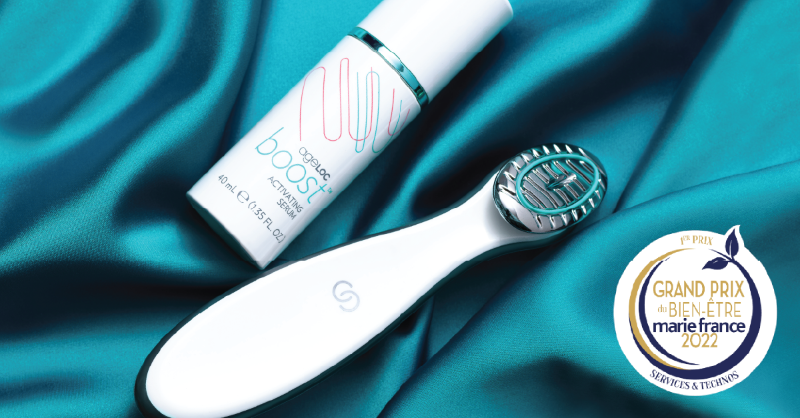 nuskin's tweet photo. #ageLOCBoost won first prize in the Technology category at the Grand Prix du Bien-Être Marie France! Judges were impressed with the system’s ease of use and amazing results, “As promised, two minutes is enough to obtain a radiant-looking complexion.” #NuSkin @MarieFranceMagazine