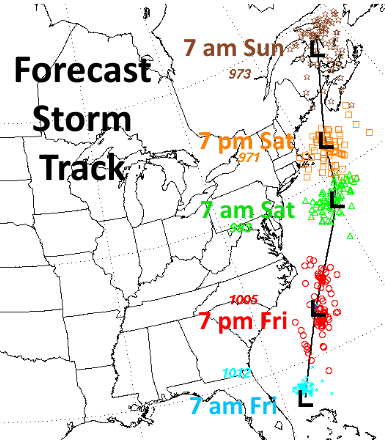 NWSEastern's tweet photo. The latest snowfall forecast. The storm is expected to intensify rapidly over the next 24 hours. The pressure is expected to fall around 35 mb by Saturday evening. Meteorologists often refer to this as explosive intensification, which is where the term "bomb cyclone" came from. https://t.co/ZjPICuowGl