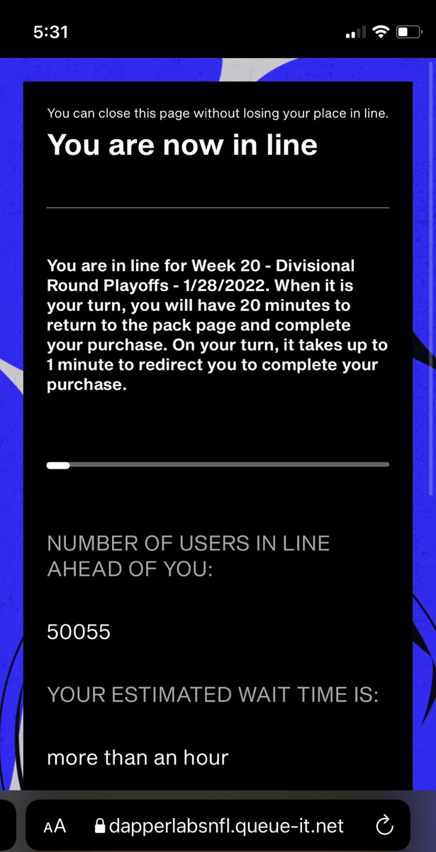 TheRunMonkey's tweet photo. I’m like for @NFLALLDAY pack drop. Over one hour wait. Ha! https://t.co/5XQEEZCwkJ
