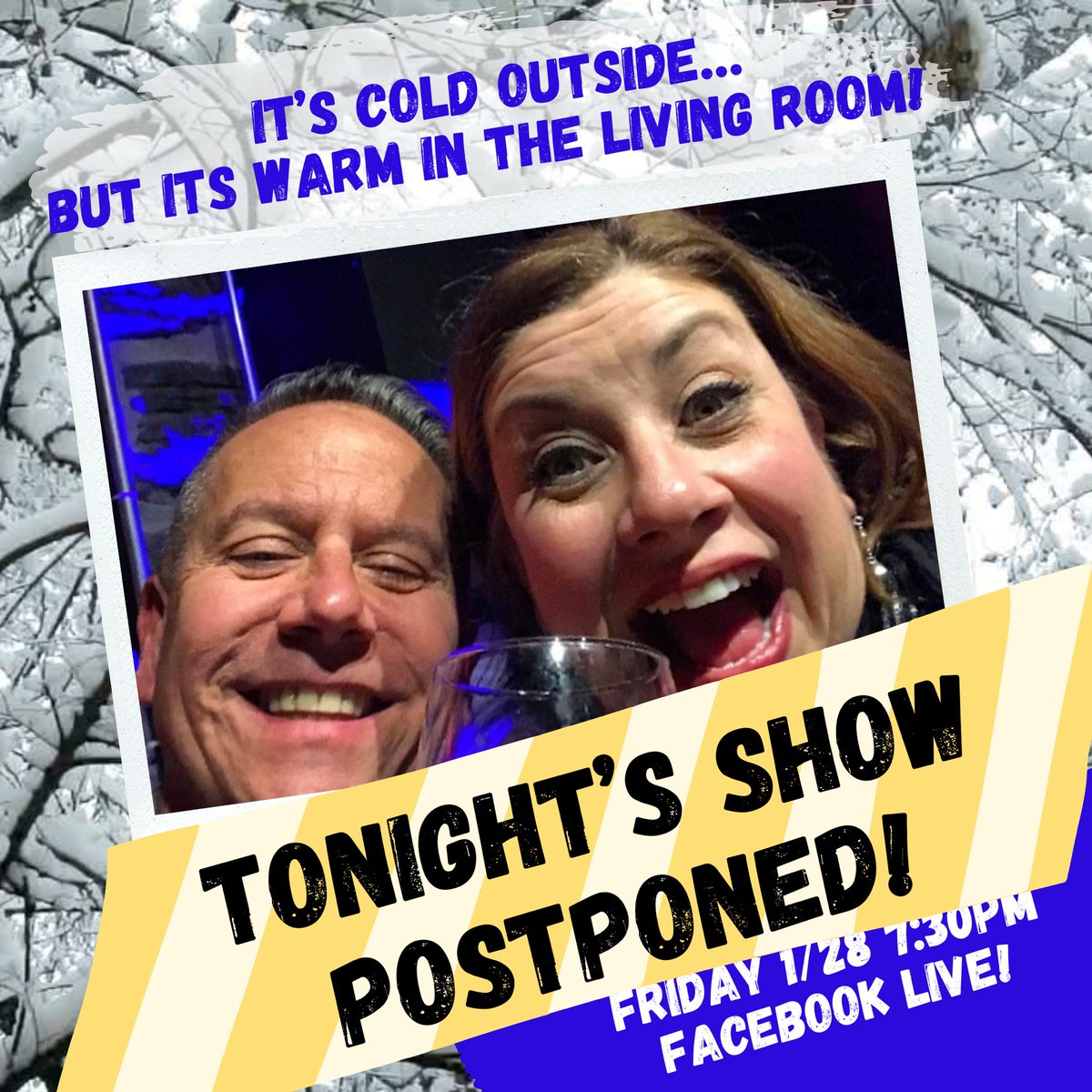 So so sorry friends! It is my turn for the COVID. Mild symptoms. Feeling fine, bummed I will not be live in the living room.  We will let you know when we have a new date! #Covid #erinandjaycabaret