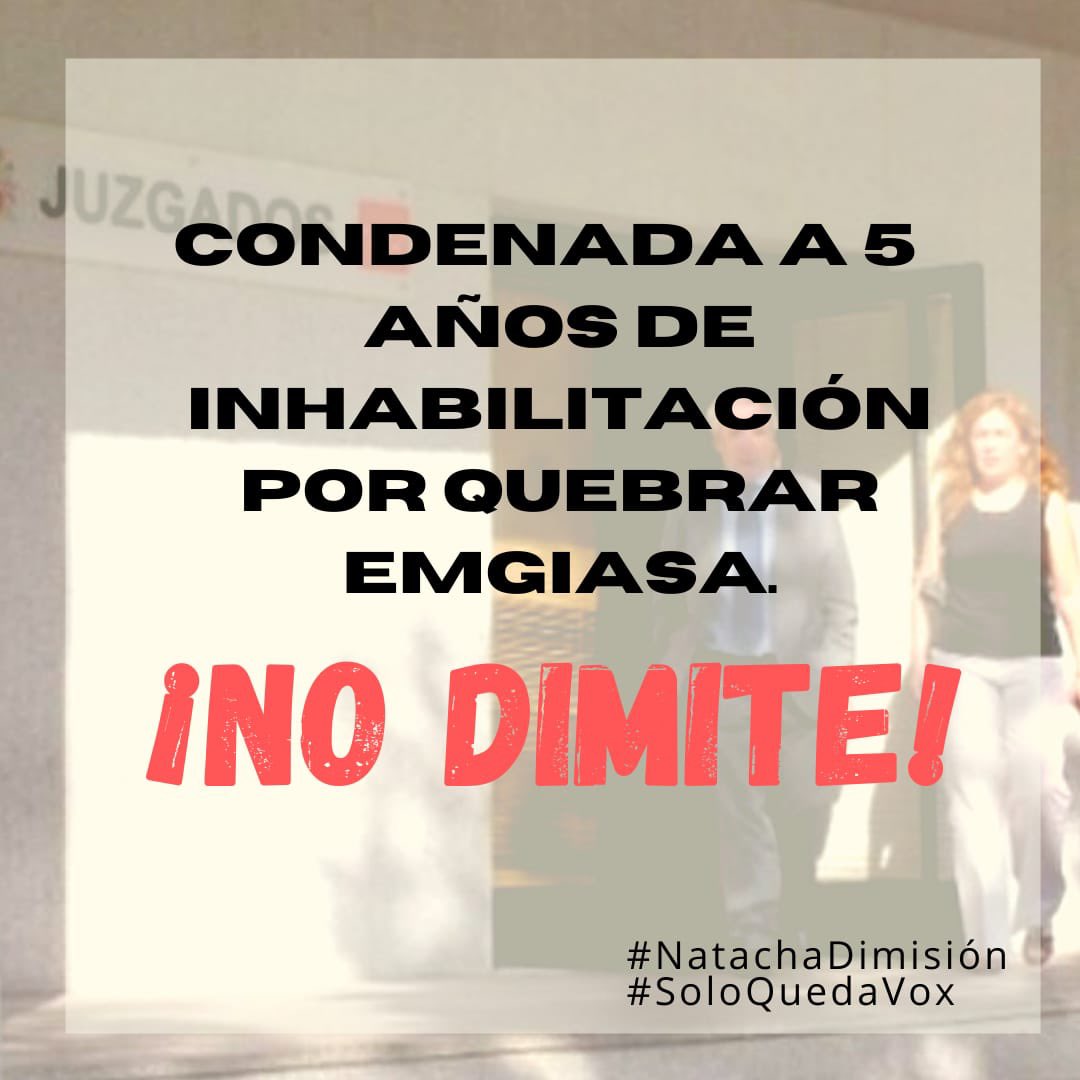 PedroMorenoGmz's tweet photo. #NatachaDimisión #NatachaInhabilitada 
#Alcorcon no merece tener una Alcaldesa que tiene una hoja judicial mas propia de un Alcalde de Chicago de 1920 que de #Alcorcon 2022. Alcorcón es un Municipio de gente honrada y trabajadora que no merece tener que aguantar esto. https://t.co/dEkgiKwIEW