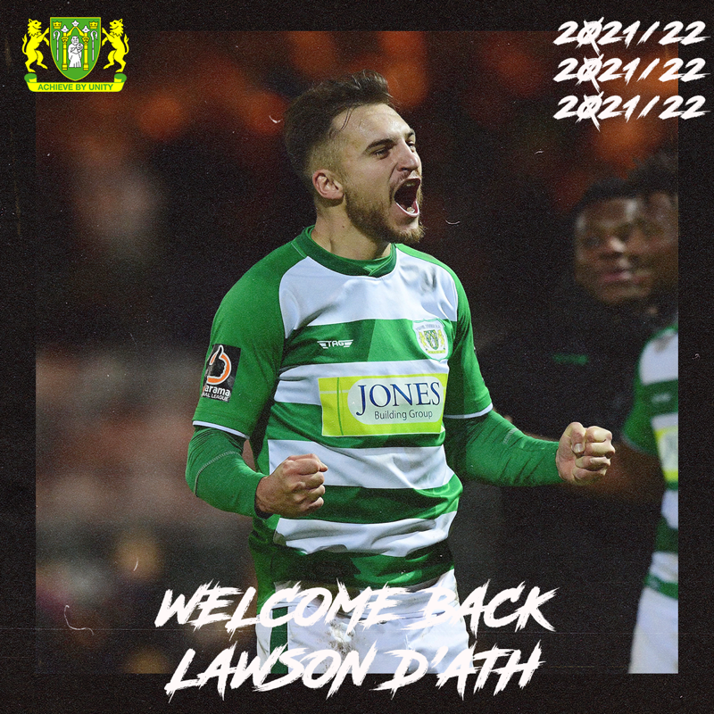 YTFC's tweet photo. ✍️ Welcome back to #YTFC, @lawsondath92.