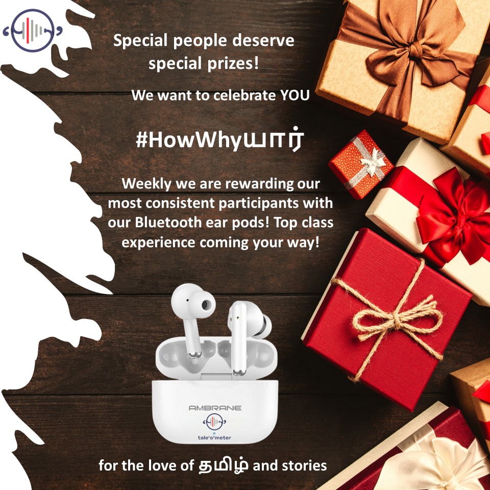 taleOmeter's tweet photo. எல்லாருக்கும் பெரிய thanks for all the support and participation in the trivia series. 
Starting this week we are celebrating our weekly winning quizzer as howwhyயார் - with a top class ear pods. 

We will announce our first howwhyயார் this Sunday. 
#taleometer #டேலோமீட்டர் https://t.co/mYqqMDP30c