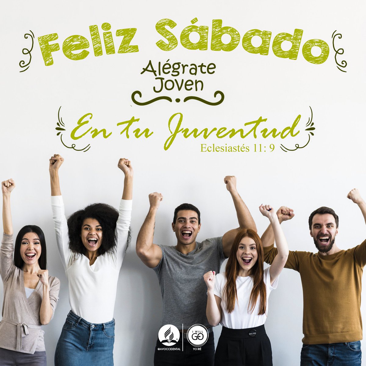 kyaraure1's tweet photo. Ec 11:9: "Alégrate, joven, en tu juventud.
.
Un nuevo Sábado llegó,  recordandote querida juventud, que debes aferrarte a Dios y que siempre sea tu guía en la vida, así gozarás de sus bendiciones 🥳🙌🏼
.
Dios te bendiga y te guarde 🤗
.
#FelizSábado https://t.co/KmOdbWQi3T