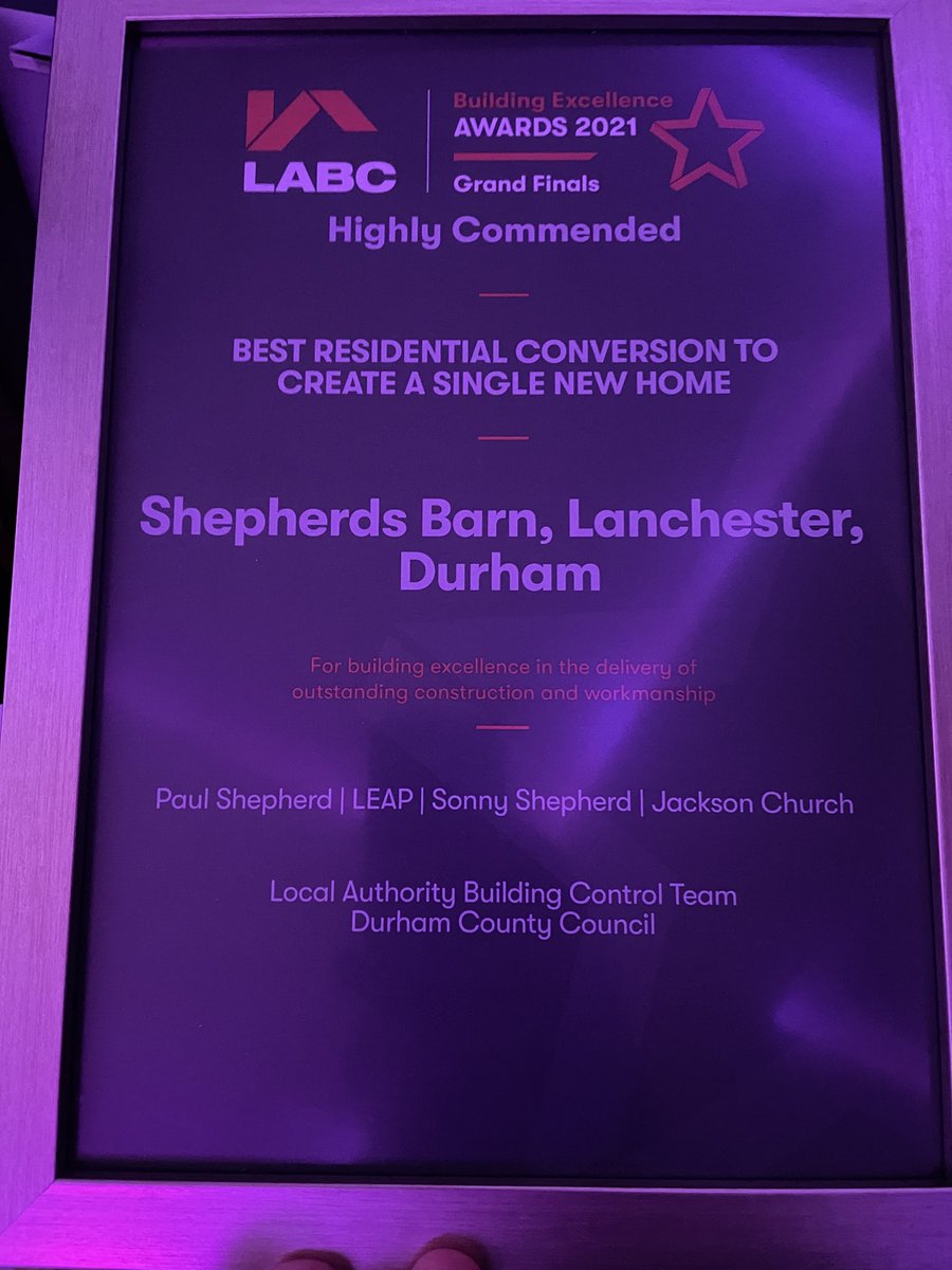 MarkSiddallRIBA's tweet photo. New just in: 
Shepherds Barn #Passivhaus #EnerPHit has been Highly Commended at the LABC Awards. https://t.co/1mQau9FNkX