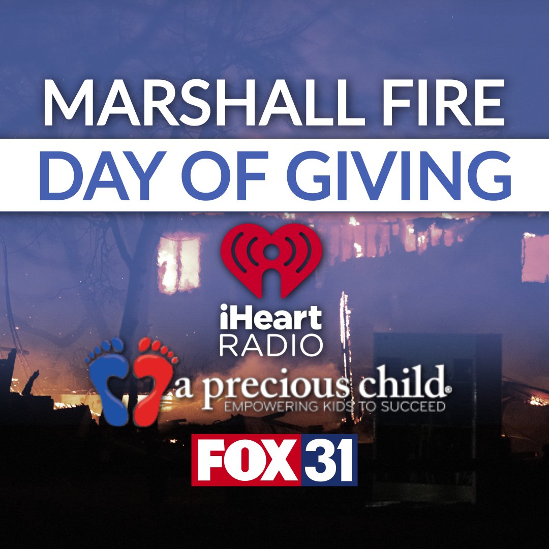 Survivors of the Marshall fire still need our help.
Join iHeartRadio, FOX31, Channel 2 and A Precious Child for a special day of giving TODAY JANUARY 31st!
Listen all day to learn how you can help us help our neighbors in need.  
amazon.com/hz/wishlist/ls…