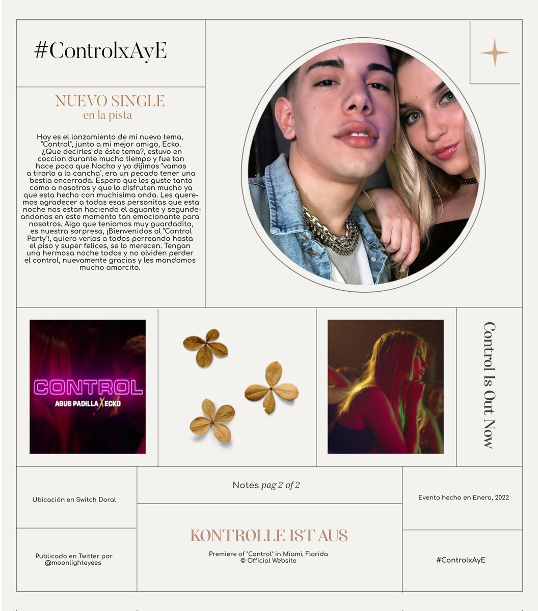 ineffablygolden's tweet photo. ¿qué ondaa?, ya casi sale “Control” y estoy saltando en un piecito de felicidad. me entusiasma revelarles la sorpresita llamada #ControlParty. pásenla muy lindo y nos vemos acá, en el Switch Doral. los amo, gracias por segundearme en ésta.
#ControlxAyE #ControlParty ‹𝟹 https://t.co/Ai5u5lvICL