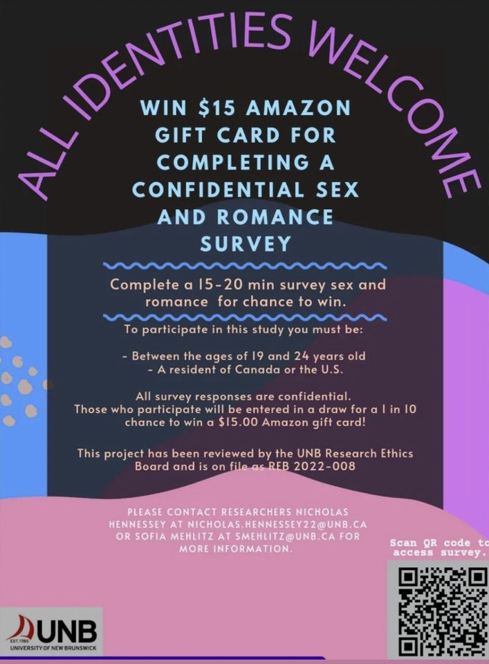 Megan Muise (@megdmuise) on Twitter photo My research lab is currently recruiting 19-24 year olds residing in Canada or the US for a study on lived romantic and sexual identity experiences!
If interested, please visit unbfpsyc.ca1.qualtrics.com/jfe/form/SV_8j⦠or email at nicholas.hennessey22@unb.ca.
Please RT & share! My research lab is currently recruiting 19-24 year olds residing in Canada or the US for a study on lived romantic and sexual identity experiences!
If interested, please visit unbfpsyc.ca1.qualtrics.com/jfe/form/SV_8j⦠or email at nicholas.hennessey22@unb.ca.
Please RT & share!