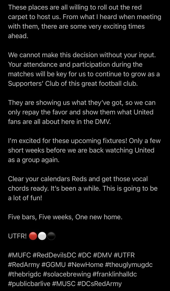 Red Devils DC MUSC (Official MUFC - Washington DC) tweet media