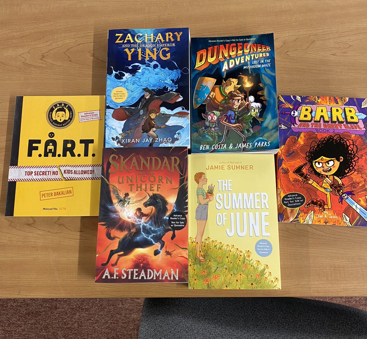 JustTakesOne1's tweet photo. Happy Friday!  Let’s welcome these #middlegrade #books into the world. A nice ARC delivery from @simonkids

May
Barb and the Ghost Blade by @danandjasondraw
F.A.R.T. by Peter Bakalian
Dungeoneer Adventures: Lost in the Mushroom Maze by @bencosta &amp; James Parks https://t.co/k9o6ge0U5D