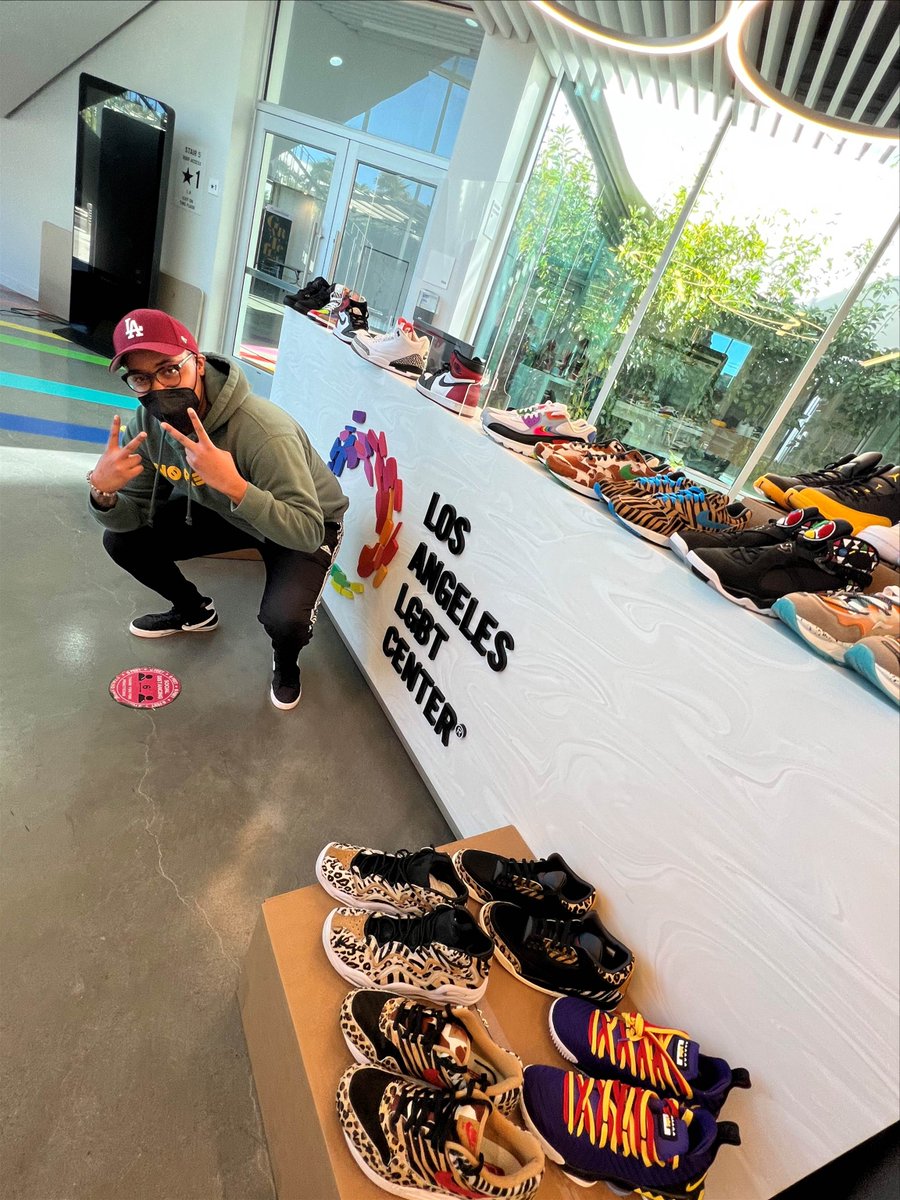 THANK YOU #LenaWaithe for donating 46 pairs of your fantastic footwear benefiting our youth members! They're going to be more confident than ever taking the first steps forward to #thrive. YAAS! 👞 👟 👞  #shoes #LGBT #LGBTQ #Queer