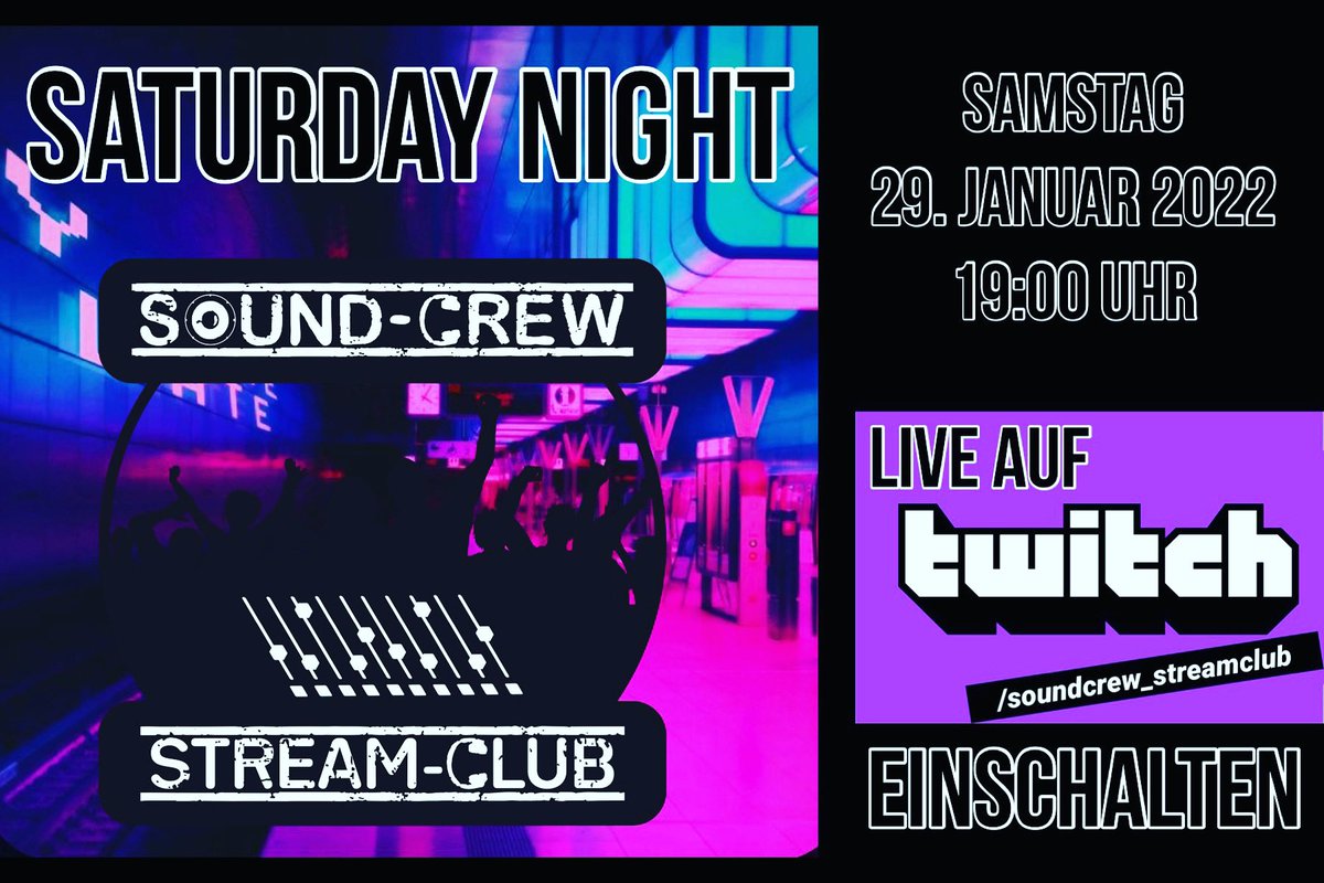 Heute 19:00 Uhr starten wir wieder live aus dem SoundCrew_StreamClub auf Twitch! Es wird wieder lustig, verrückt und das ganze mit jeder Menge Musik!
twitch.tv/soundcrew_stre…                         #soundcrewstreamclub #soundcrew #livestream #twitch #partydj #entertainment